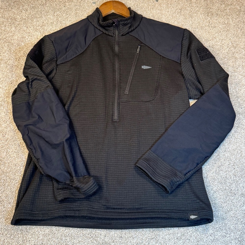 GORUCK Grid Fleece Half Zip Pullover Black Polartec Tactical Mid Layer Mens M